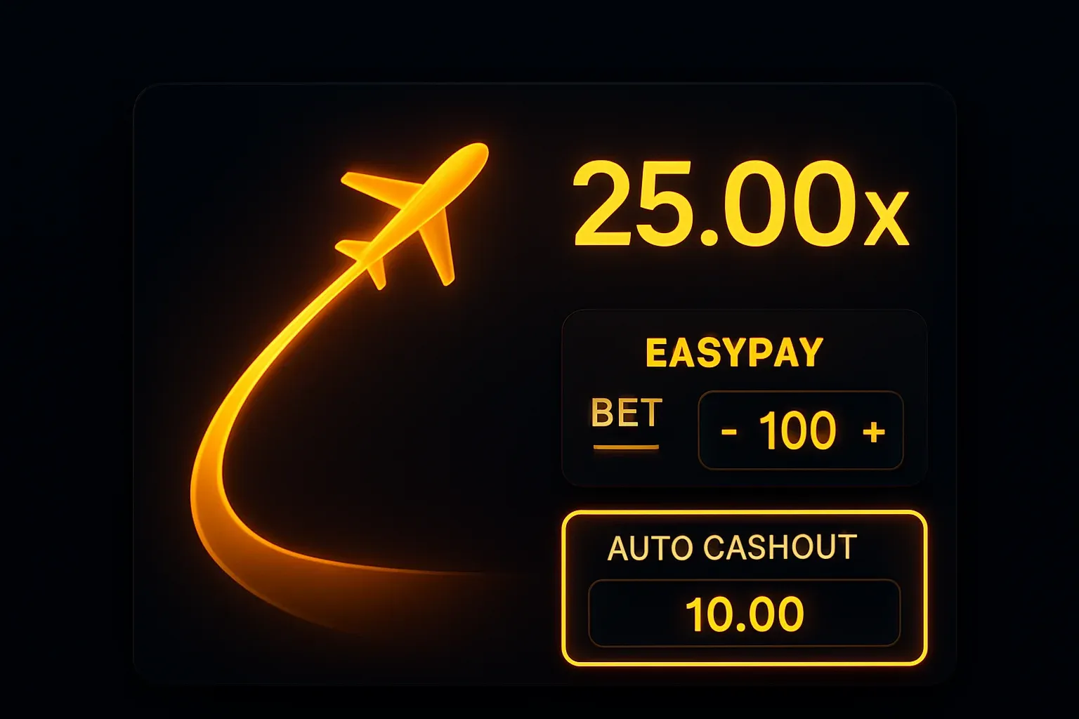 Интерфейс на Aviator с траектория на самолет, множител и EasyPay залози